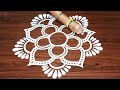 Easy Round Flower Rangoli Designs for BEGINNERS🌺| Step by Step Special Alpona Designs for FESTIVAL 🌷