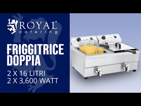 Video - Friggitrice doppia - 2 x 16 litri con rubinetto di scarico