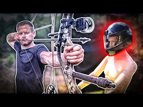 ÜBERLEBT man einen SCHUSS mit einem Motorradhelm? Compoundbogen vs. Armbrust | Fritz Meinecke