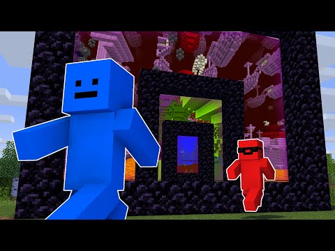 Minecraft Manhunt, But There's Infinite Dimensions...