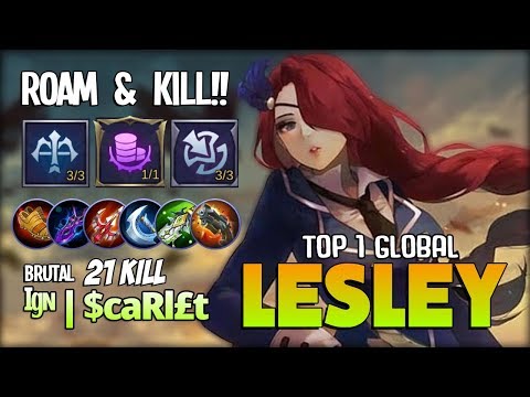 Perfect Critical Damage Lesley 21 KILL!!  ᴵᶢᶰ | $caRl£t Top 1 Global Lesley ~ Mobile Legends