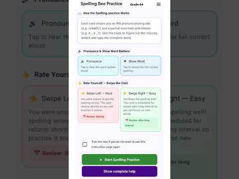 Spelling Bee practice Grade 6 video thumbnail