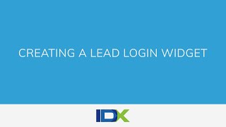 Creating a Lead Login Widget