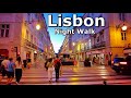 Night Walk In Lisbon Portugal Walking Tour 4K Ultra HD