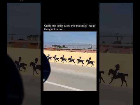 California artist turns this overpass into a living animation😍🌈