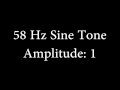 58 Hz Sine Tone Amplitude 1