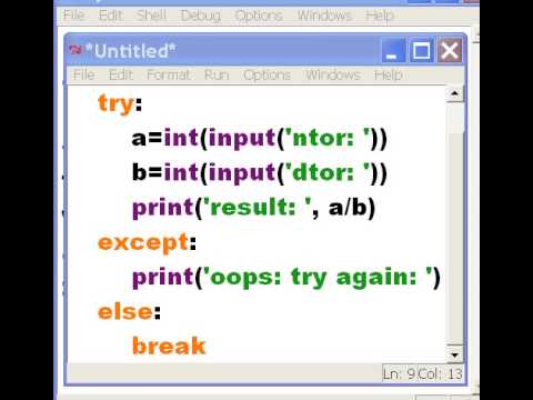 Python While Try Except Error Recovery