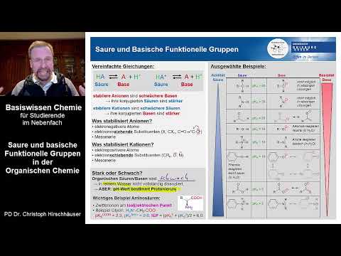 Basiswissen Chemie 12 - Organische Chemie: Saure und basische funktionelle Gruppen
