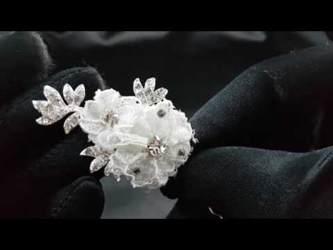 Kaylee Crystal & Lace Hair Pin - Bella Krystal