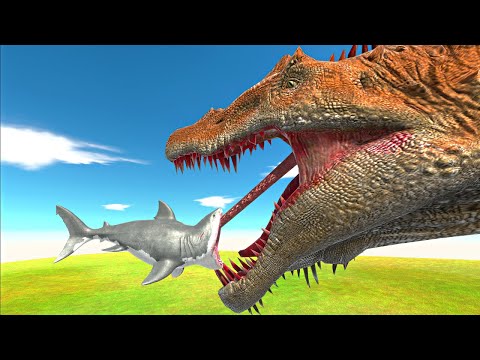 Baby Megalodon vs Carnivorous Dinosaurs in ARBS