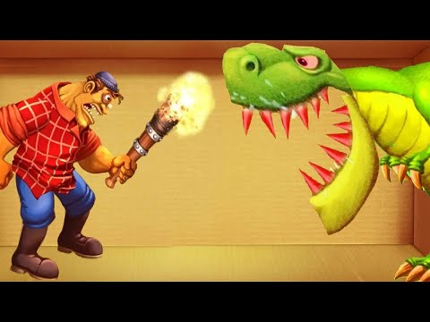 DINOSAUR T REX vs HUNTER MAD JACK   Kick The Buddy 2022
