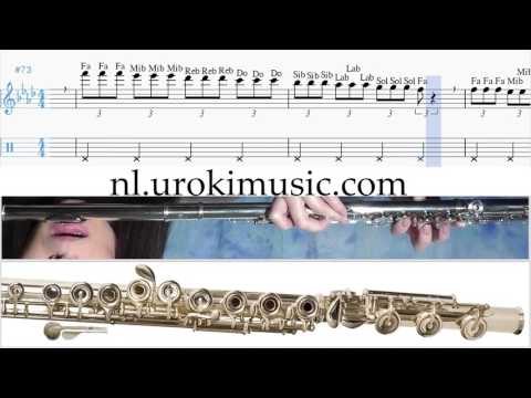 Fluit Leren Spelen Adele Hello Fluitles Deel#1 Studie Klasse Muzieknoten Bladmuziek Melodie