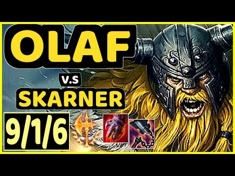 OLAF vs SKARNER - 9/1/6 KDA JUNGLE GAMEPLAY - EUW Ranked MASTER