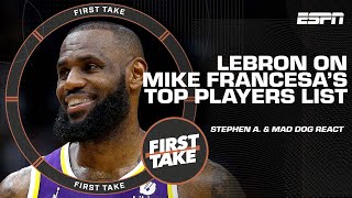 Stephen A. & Chris Mad Dog Russo react to Mike Francesa's top 5 NBA players list | First Take