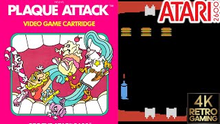 Plaque Attack Atari 2600 4k  Gameplay