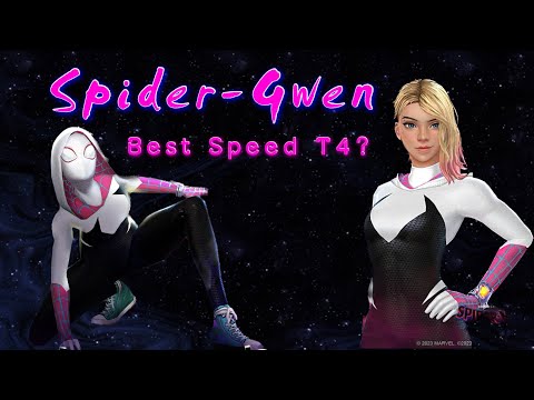 Marvel Future Fight | Best Speed T4 Spider-Gwen ~  Lvl 80 to T4 performance comparison #mff