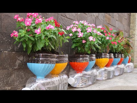 Amazing ideas for Making Flower Pot Recycling plastic Bottles into flower Pot