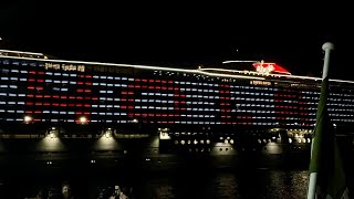 Cruise Ship Timelapse - Port of Miami Early Morning Arrival - Virgin Voyages