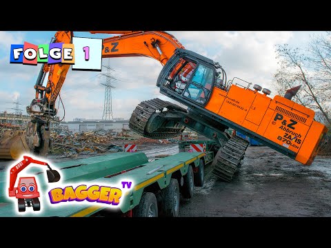 🦺 Bagger Im Einsatz, Bagger für Kinder 👷🏻 Trucks, Kipper, LKW, Baustelle, Baumaschinen | Bagger TV