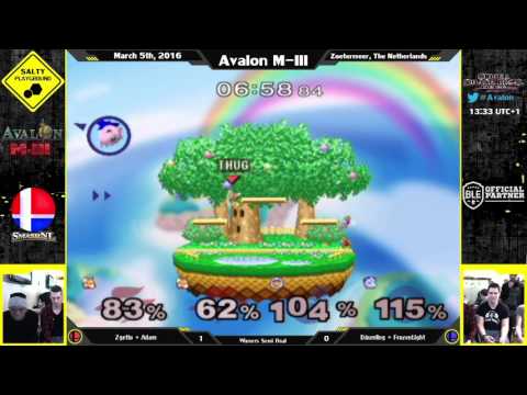 Avalon M-III - Zgetto + Adam Vs FrozenLight + Däumling - SSBM Doubles Winners Semi Final
