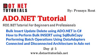 Download the video "Bulk Insert Update using ADO.NET Stored Procedure and SqlBulkCopy, Batch Operations in ADO.NET"