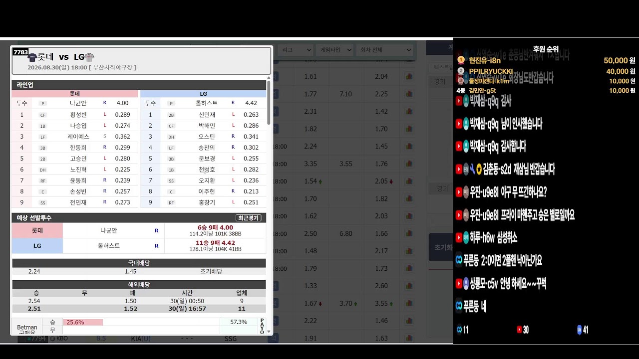 8월30일 국야/일야/해외축구/k리그