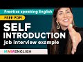 Self introduction example at a job interview | Practise Speaking English