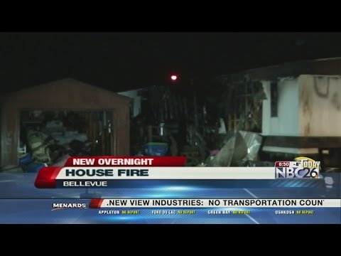 Crews battle Bellevue mobile home fire
