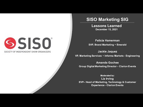 SISO Marketing SIG - Lessons Learned