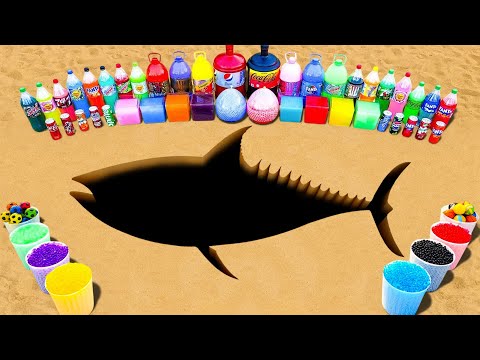 Big Toothpaste Eruption from Giant a Fish pit, Balloons of Fanta, Mtn Dew, Giant Coca Cola vs Mentos