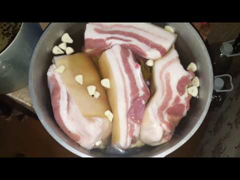Как правильно замариновать сало в рассоле для копчения!!!