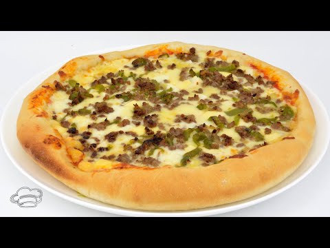 Pizza casera MUY FÁCIL con carne picada y queso Y RECETA DE LA MASA