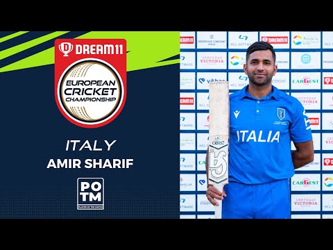 POTM: A.Sharif - Group D, Match 14 - ITA vs SUI | Highlights | Dream11 ECC, 2022 | ECC22.086