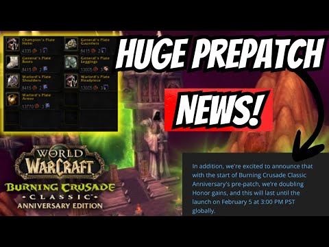 MASSIVE Changes for TBC Classic Anniversary: Double Honor gains & Confirmed gear cost for PVP items?