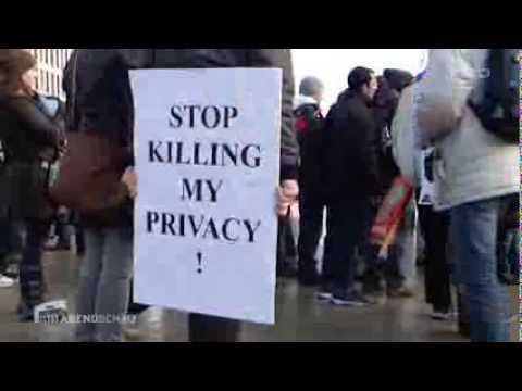 RBB Abendschau - #IDP14 - Demonstration gegen Überwachung in Berlin - 01.02.2014