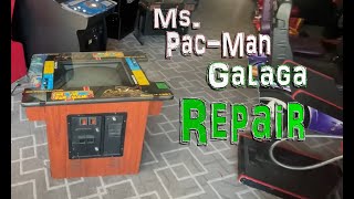 Ms  Pac Man Galaga Reunion Cocktail Table Arcade Game Repair.... Dedicated Cabinet!