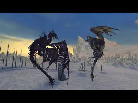 Lord on Zombie Dragon VS Princess on Moon Dragon - Total War: Warhammer 2