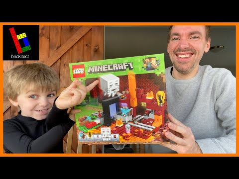 brickitect - LEGO Minecraft Nether Portal 21143 (Unbox, Build, Review, Play)