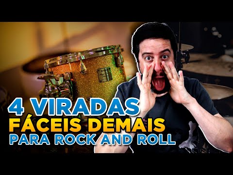 Aula de Bateria - 4 VIRADAS FÁCEIS DEMAIS para Rock and Roll!