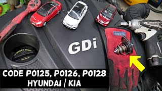 HYUNDAI KIA CODE P0125 P0126 P0128 THERMOSTAT INSUFFICIENT COOLANT TEMPERATURE 2.4 GDI ENGINE