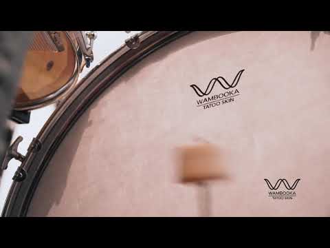 Wambooka Tattoo Skin Drumhead - Fiber Coated Goat skin Style - Full  Groove Sample
