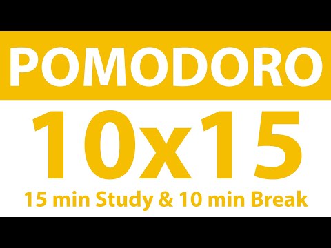 Pomodoro Technique | 10 x 15 min | 15 min Study & 10 min Break | Study Timer | No Music