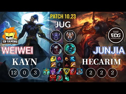 SN Weiwei Kayn vs EDG JunJia Hecarim Jungle - KR Patch 10.23