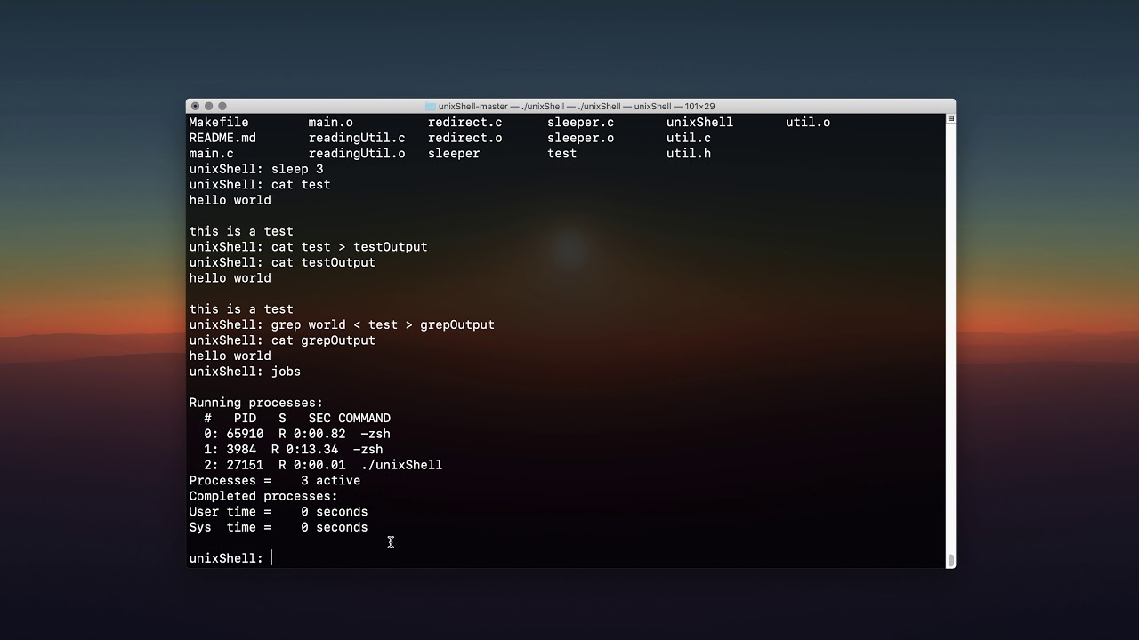 Project Walkthrough: Unix Shell Clone