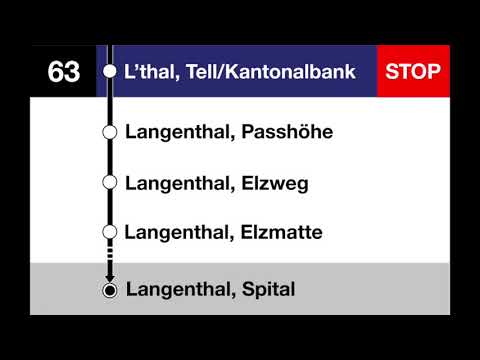 Asmobil Ansagen - Langenthal Stadtbus Linie 63 Industrie Nord  – Bahnhof – Tell – Elzmatte – Spital