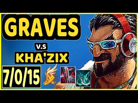 GRAVES vs KHA'ZIX - 7/0/15 KDA JUNGLE GAMEPLAY - EUW Ranked DIAMOND