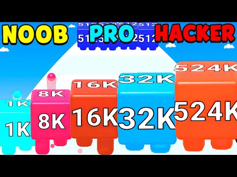 2048 Jelly Shooter in NOOB vs PRO vs HACKER