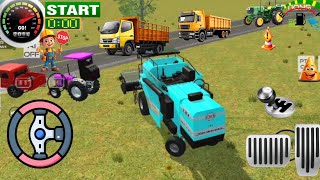Tractor rescue the harvester with powerful jips tractor form mud in game 