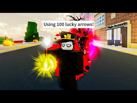 Using 100 LUCKY ARROWS In The New Halloween Update (YBA)