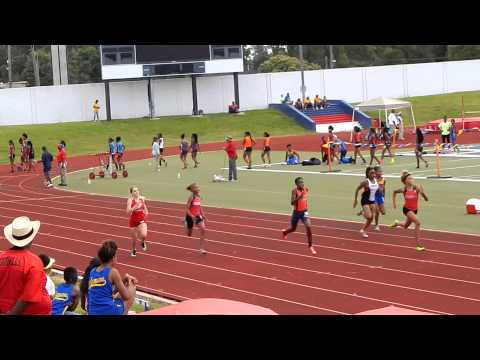 2015 USATF Gulf Association 13-14 Girls 100 Meter Dash Heat 4 Prelims 6/12/15
